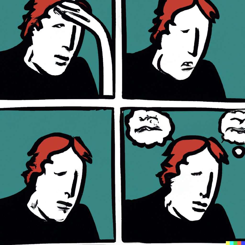 a representation of anxiety, classic comic strip